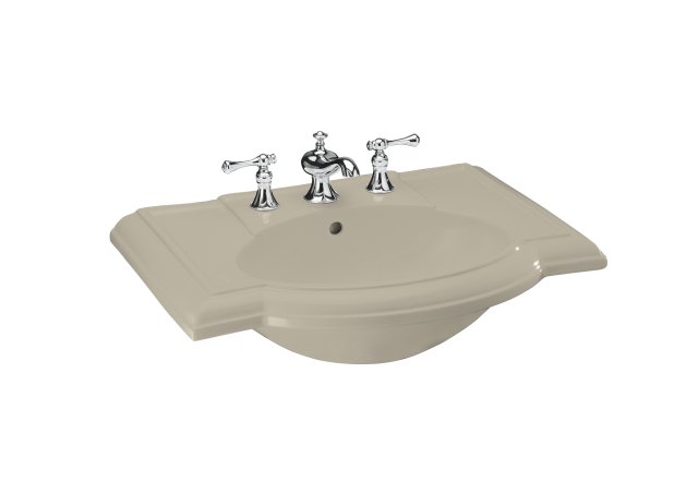 Kohler K-2295-1-G9; Devonshire (R) lavatory basin with single-hole faucet drilling; in Sandbar; Discontinued Product