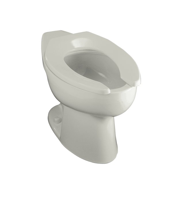 Kohler K-4301-L Highcrest(TM) elongated toilet bowl with rear spud and bedpan lugs less seat