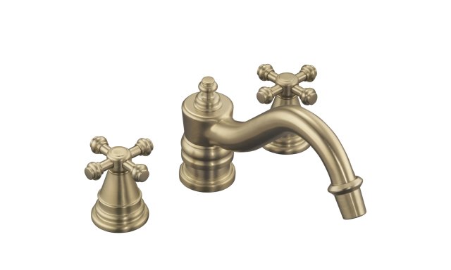 Kohler K-T6906-3 IV Georges Brass(R) deck-mount high-flow bath faucet trim with cross handles valve not included