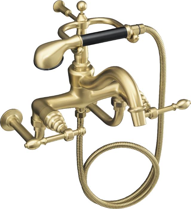 Kohler K-6905-4-BV; IV Georges Brass (R) bath faucet with handshower and lever handles; in Vibrant Brushed Bronze; Discontinued Product