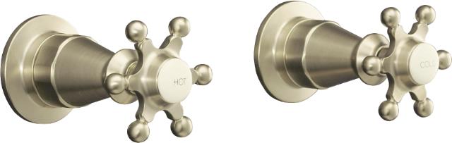Kohler K-124-3 Antique(TM) valve trim with six-prong handles