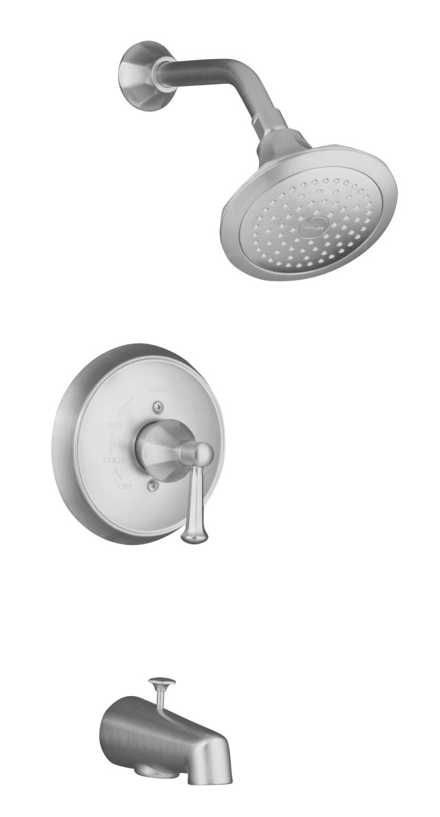 Kohler K-T464-4C Memoirs(R) Rite-Temp(R) pressure-balancing bath and shower faucet trim with Classic design and lever handle valve not included