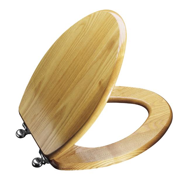 Kohler K-4755-CP-WB Vintage; solid oak toilet seats elongated closed-front seats with cover and Polished Chrome hinges  Golden Oak  97383-CP-WB; Discontinued Product