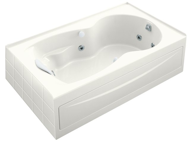 Kohler K-1198-HR Synchrony(R) 6' whirlpool with integral apron heater right-hand drain and softgrip grip handles