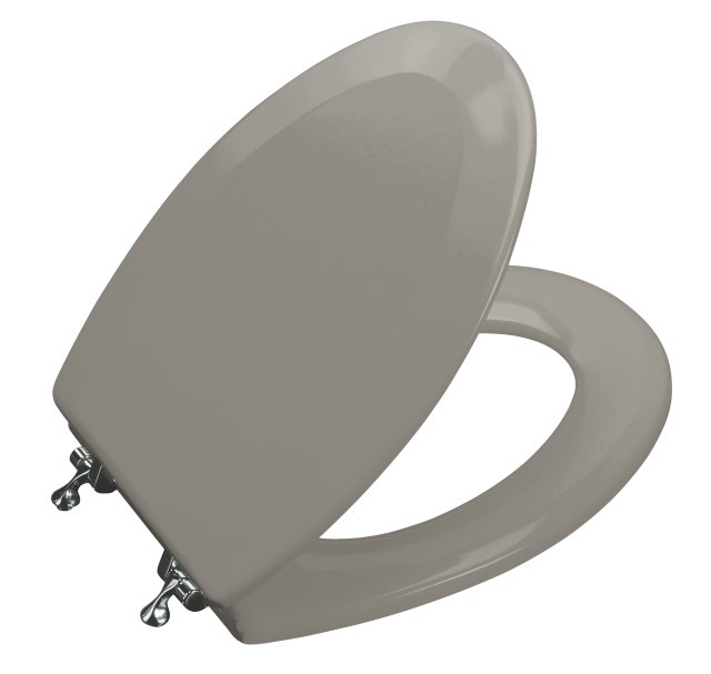 Kohler K-4722-T Triko(TM) molded toilet seat elongated closed-front cover and Polished Chrome hinges