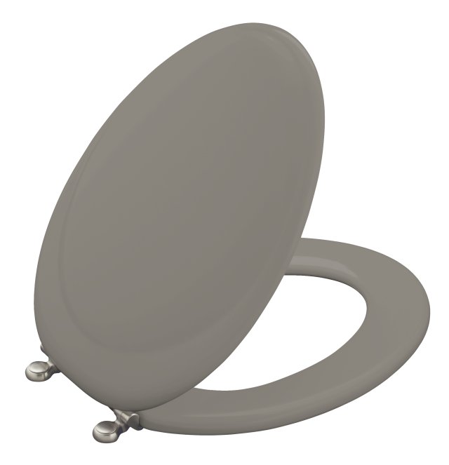 Kohler K-4615-BN Revival(R) toilet seat with Vibrant(R) Brushed Nickel hinges