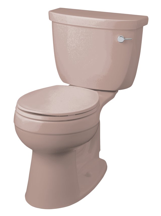 Kohler K-3497-RA Cimarron(TM) Comfort Height(TM) two-piece round-front toilet with right-hand trip lever less seat