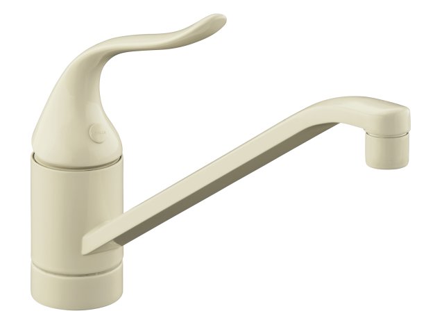 Kohler K-15175-PT Coralais(R) single-control kitchen sink faucet with 10"" spout ground joints and lever handle less escutcheon