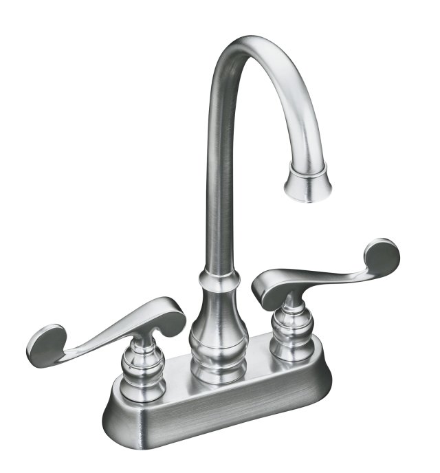 Kohler K-16112-4 Revival(R) entertainment sink faucet with scroll lever handles
