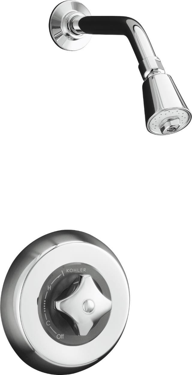 Kohler K-T6910-2A Triton(R) Rite-Temp(R) pressure-balancing shower faucet trim with standard handle valve not included
