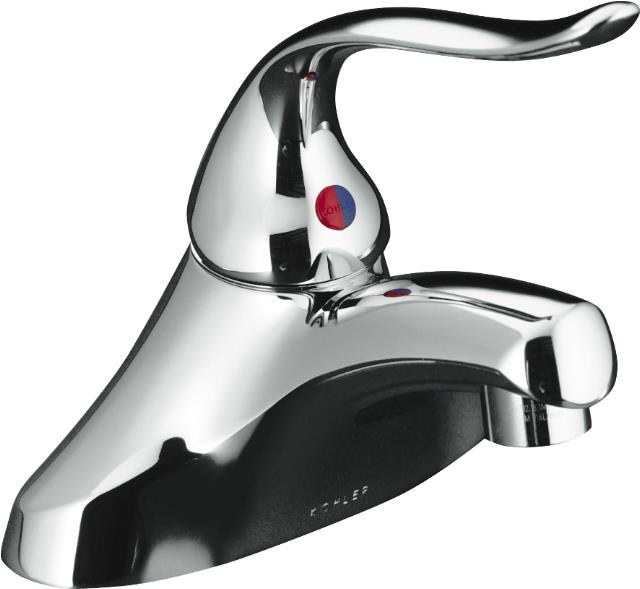 Kohler K-15598-F5 Coralais(R) single-control centerset lavatory faucet with grid drain and 5"" lever handle