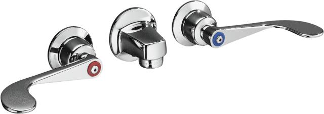 Kohler K-8046-5A Triton(R) shelf-back lavatory faucet with grid drain and wristblade lever handles