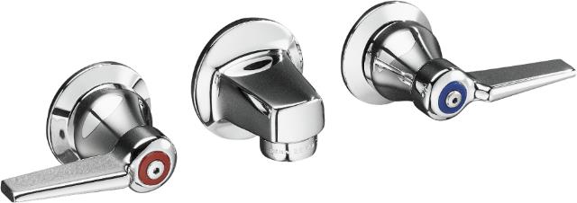 Kohler K-8046-4A Triton(R) shelf-back lavatory faucet with grid drain and lever handles