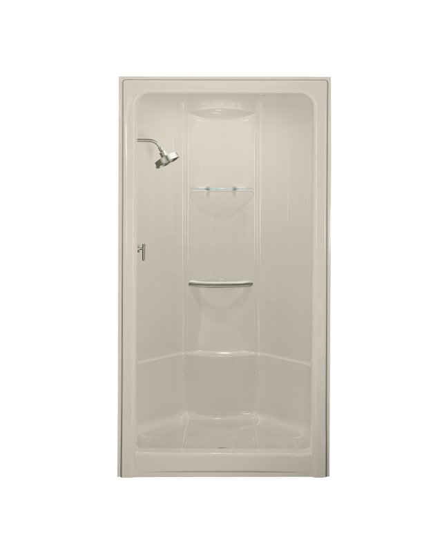 Kohler K-1690 Sonata(R) one-piece corner shower module with integral high-dome ceiling less grab bar kit