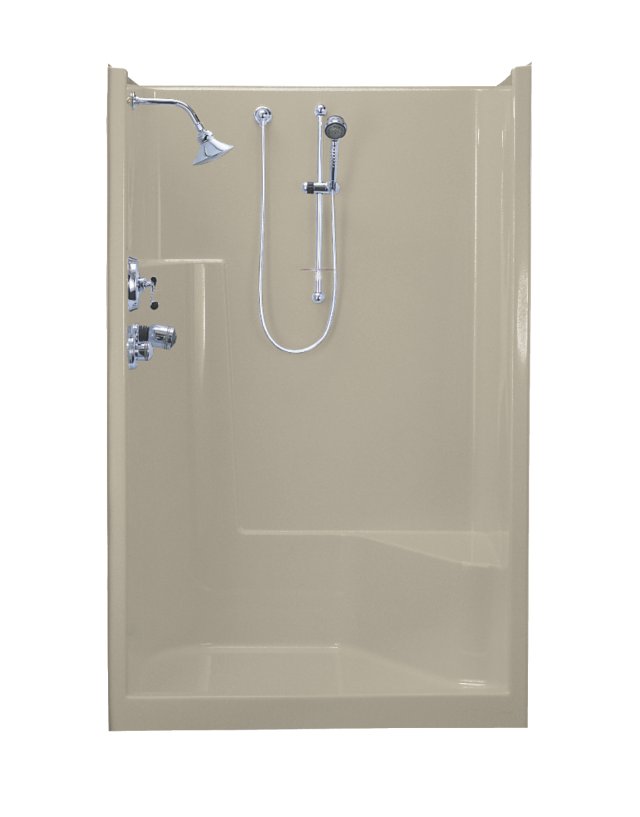 Kohler K-1598 Cancun(TM) one-piece shower module with integral ledges and right corner seat
