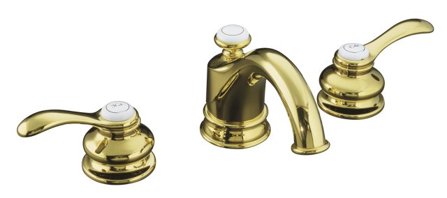 Kohler K-P12265-4-PB; Fairfax (R) widespread lavatory faucet with lever handles, project pack; in Vibrant Polished Brass; Discontinued Product - Use Kohler K-P12265-4