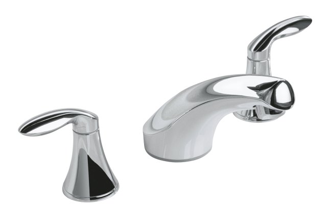 Kohler K-15265-4 Coralais(R) widespread lavatory faucet with lever handles less drain