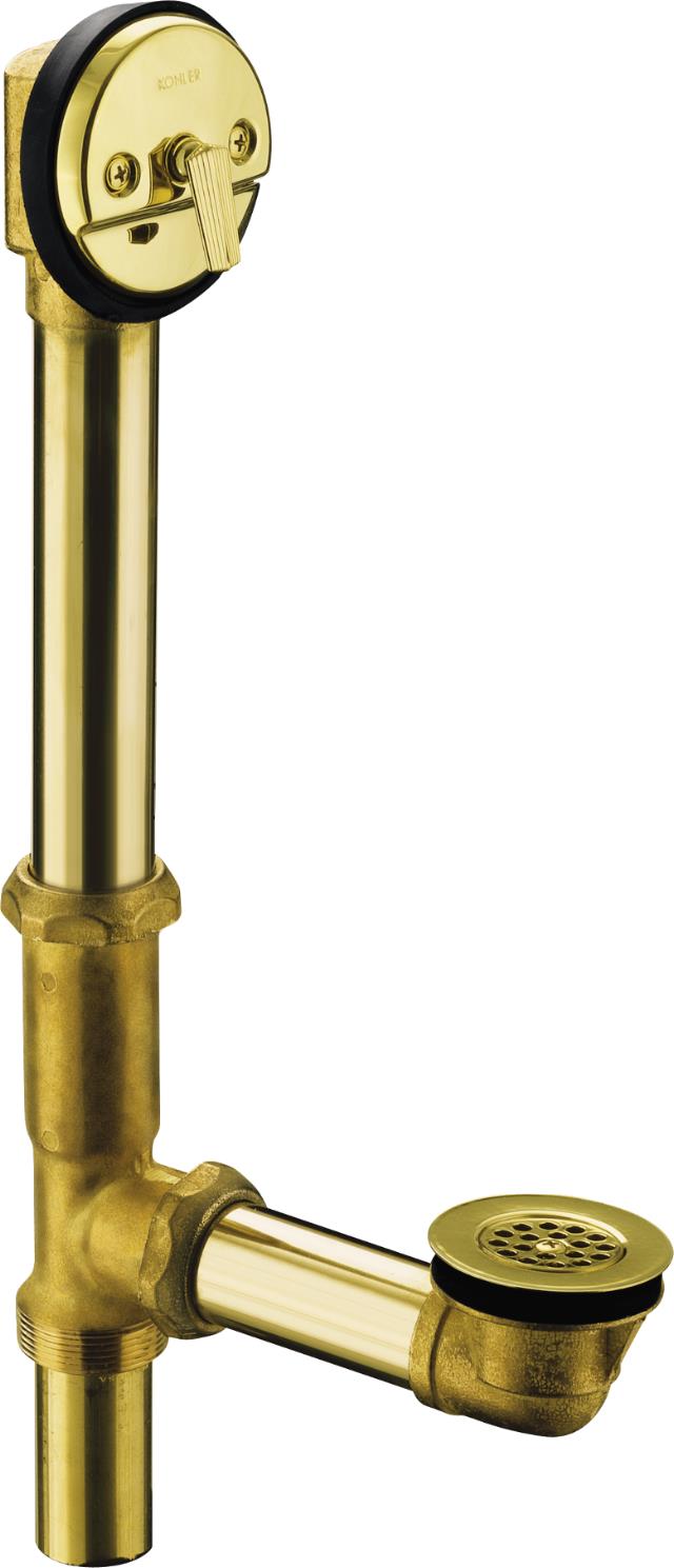 Kohler K-11660 Swiftflo(TM) 1-1/2"" adjustable trip lever drain 17-gauge brass for 14"" to 16"" baths
