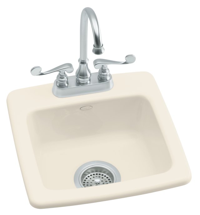 Kohler K-6015-3-47; Gimlet (TM)self-rimming entertainment sinkwith three-hole faucet drilling; inAlmond; Discontinued Product
