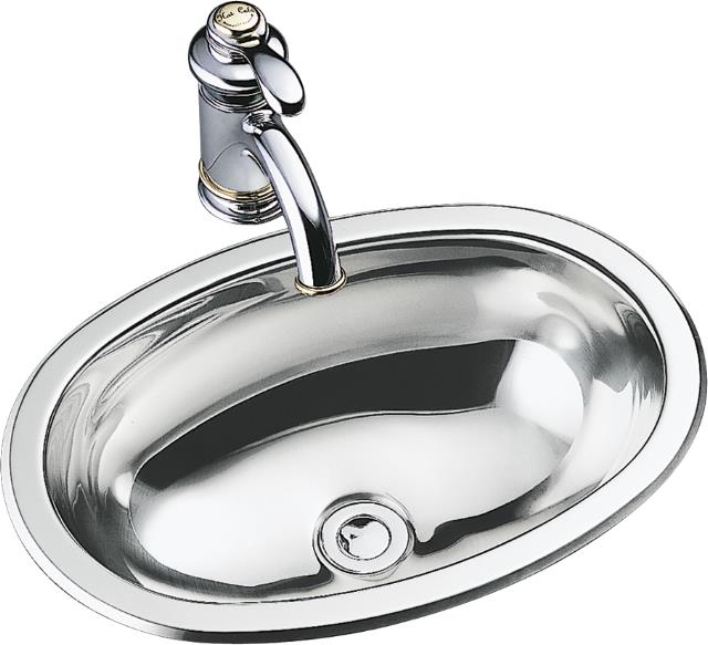 Kohler K-2611-MU Bolero self-rimming/undercounter lavatory with Mirror finish less undercoat