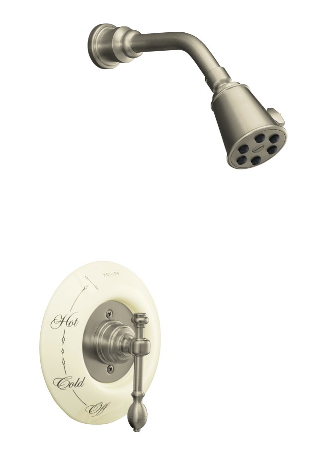 Kohler K-T6809-4D IV Georges Brass(R) Rite-Temp(R) pressure-balancing shower faucet trim with lever handle valve not included