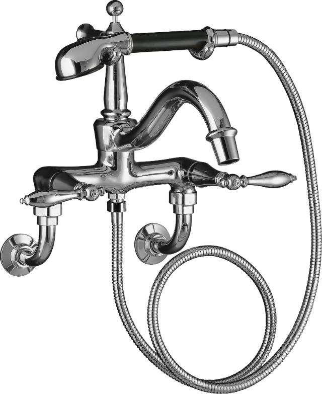 Kohler K-331-4M Finial(R) Traditional bath faucet with handshower diverter spout and lever handles