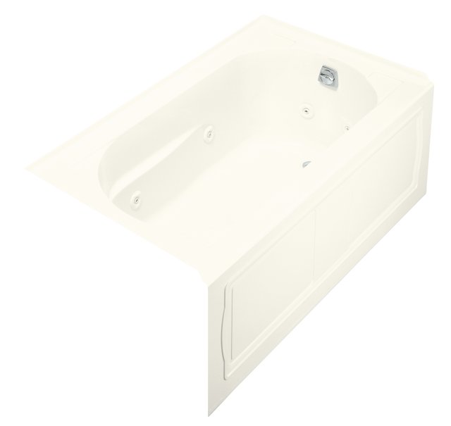 Kohler K-1357-HR-96; Devonshire (R) 5' whirlpool with integral apron heater and right-hand drain; in Biscuit