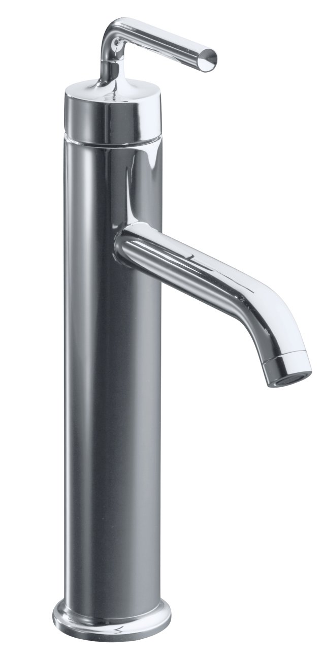 Kohler K-14404-4A Purist(R) tall single-control lavatory faucet with straight lever handle