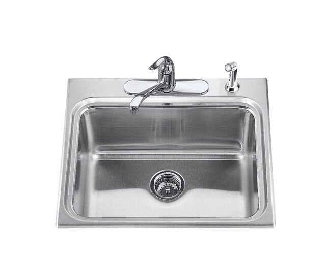 Kohler K-3206-3 Ballad self-rimming utility sink with three-hole faucet punching and 10"" deep basin