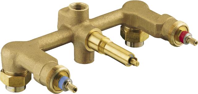 Kohler K-303-K 1/2"" ceramic wall-mount 3-handle valve system