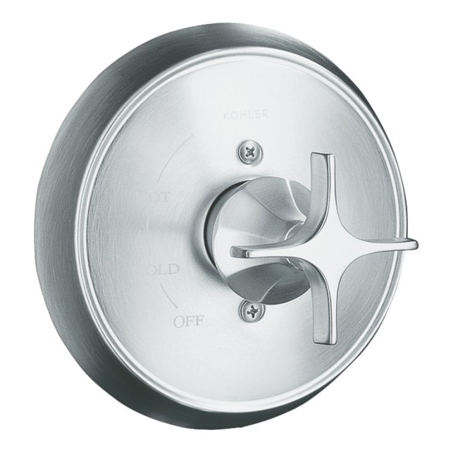 Kohler K-T466-3C Memoirs(R) Rite-Temp(R) pressure-balancing valve trim with Classic design and cross handle valve not included