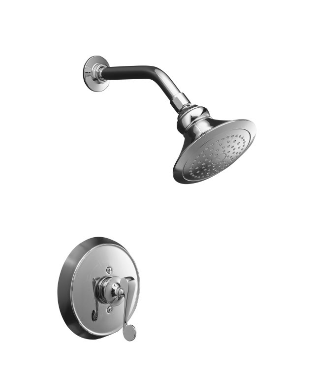 Kohler K-T16114-4 Revival(R) Rite-Temp(R) pressure-balancing shower faucet trim with scroll lever handle and standard showerarm and flange valve not included