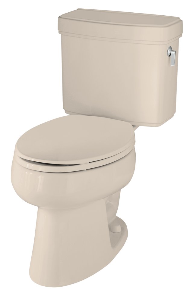 Kohler K-3485-RA Pinoir(R) Comfort Height(TM) elongated toilet with right-hand trip lever less seat