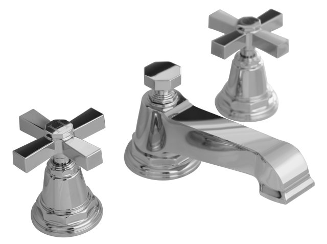 Kohler K-13132-3A-CP; Pinstripe (R) Pure widespread lavatory faucet with cross handles; in Polished Chrome