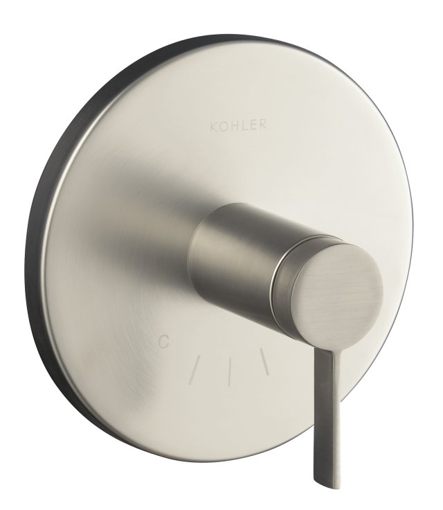 Kohler K-T10940-4-BN; Stillness (R) thermostatic valve trim with lever handle valve not included; in Vibrant Brushed Nickel