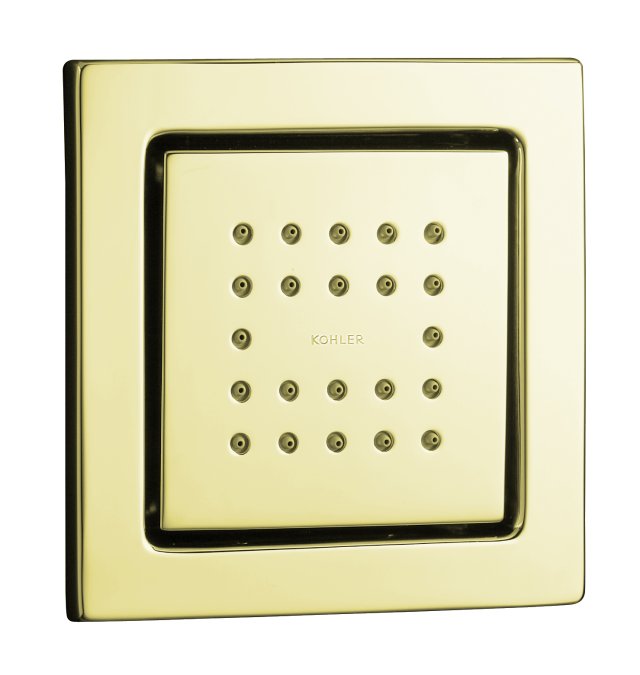 Kohler K-8003-AF; WaterTile (R) Square 22-nozzle bodyspray; in Vibrant French Gold