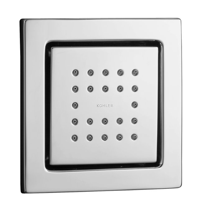 Kohler K-8003-CP; WaterTile (R) Square 22-nozzle bodyspray; in Polished Chrome