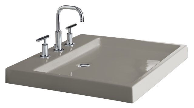 Kohler K-2314-1 Purist(R) Wading Pool(R) lavatory with single-hole faucet drilling