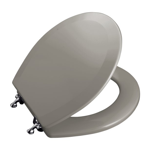 Kohler K-4726-T Triko(TM) molded toilet seat round closed-front with cover and Polished Chrome hinges