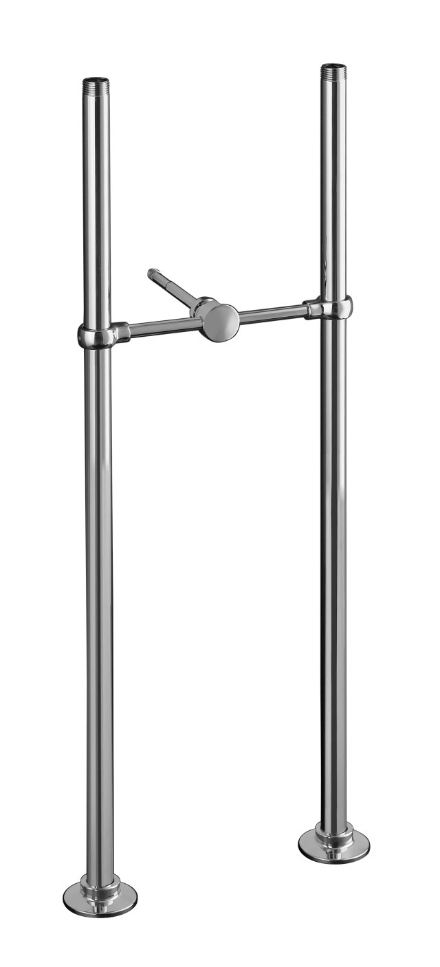 Kohler K-127-CP; Antique (TM) bath faucet riser tubes and cross connection 26 long; in Polished Chrome; Discontinued Product