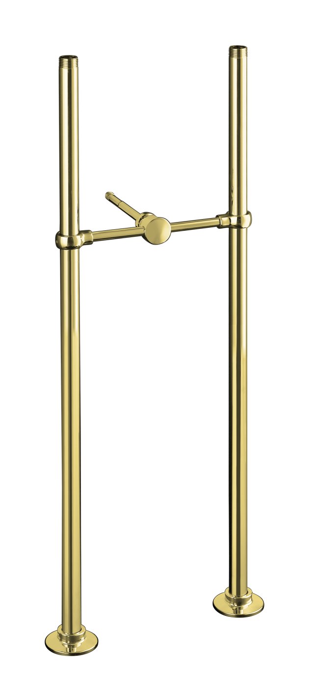 Kohler K-127-PB; Antique (TM) bath faucet riser tubes and cross connection 26 long; in Vibrant Polished Brass; Discontinued Product
