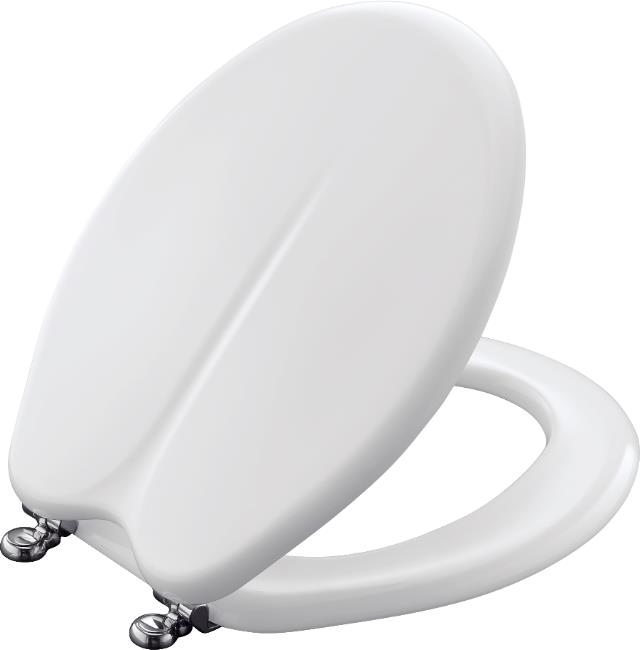 Kohler K-4617-CP Fleur toilet seat with Polished Chrome hinges