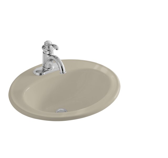 Kohler K-2196-1N Pennington(TM) self-rimming lavatory with single-hole faucet drilling and sealed overflow