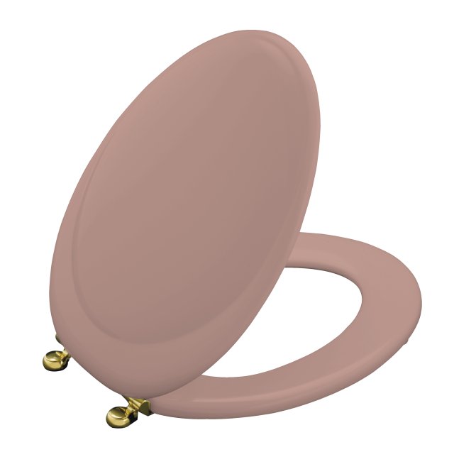 Kohler K-4615-BR-45; Revival (R) toilet seats with Polished Brass hinges; in Wild Rose; Discontinued Product