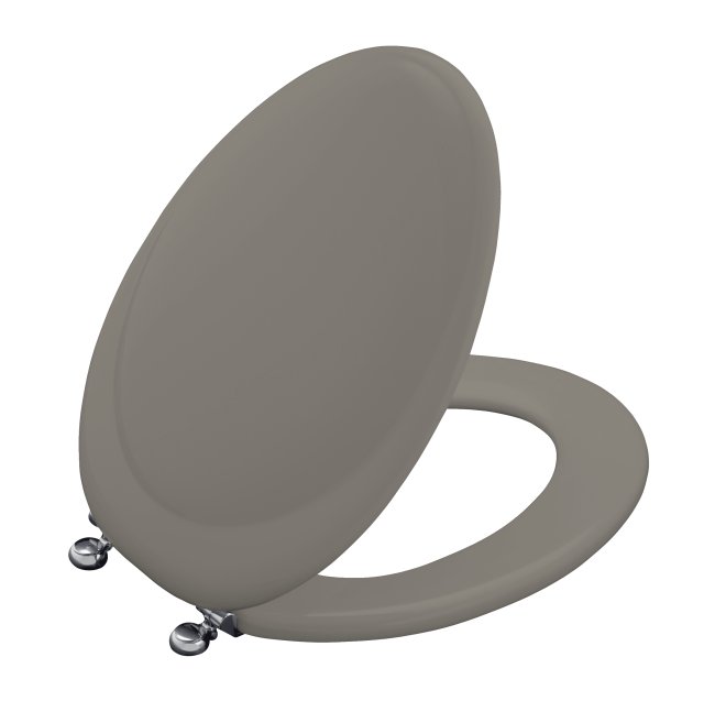 Kohler K-4615-SN Revival(R) toilet seat with Vibrant(R) Polished Nickel hinges