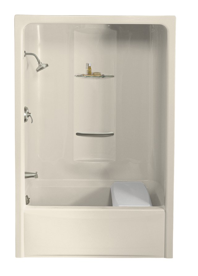Kohler K-1681 Sonata(R) 5' one-piece bath and shower module with left-hand drain less grab bar kit