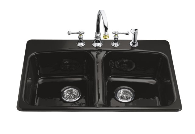 Kohler K-5942-3 Brookfield(TM) self-rimming kitchen sink with three-hole faucet drilling