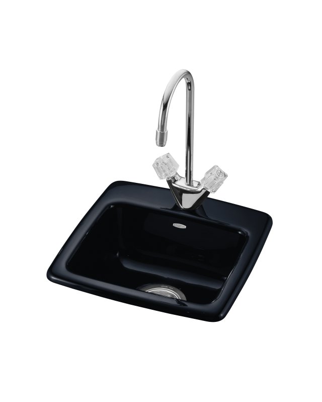 Kohler K-6015-3 Gimlet(TM) self-rimming entertainment sink with three-hole faucet drilling