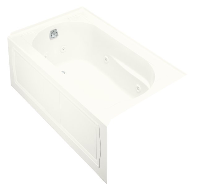 Kohler K-1357-LA-0; Devonshire (R) 5' whirlpool with integral apron and left-hand drain; in White