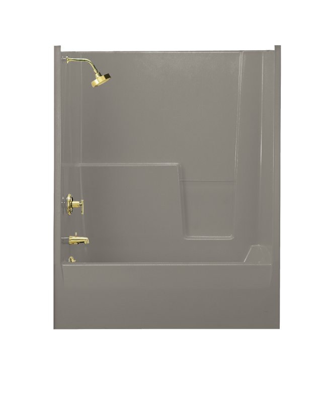 Kohler K-1585 Veracruz(TM) one-piece bath and shower module with integral ledges clear acrylic grab bar and left-hand drain